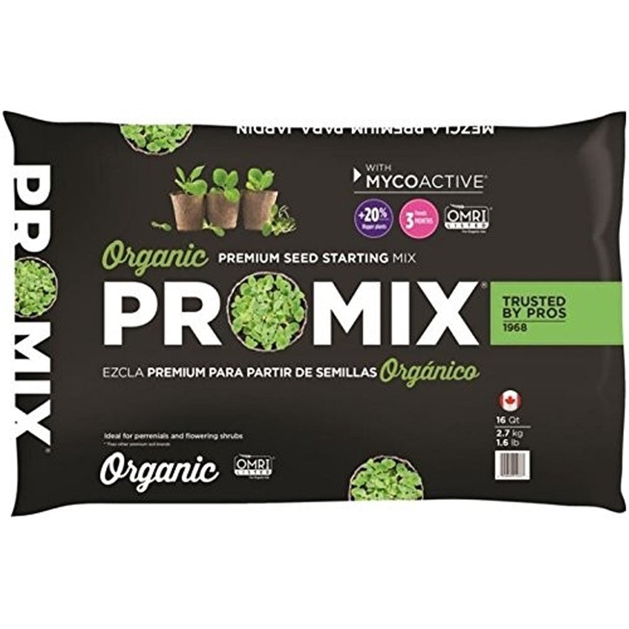 PREMIER HORTICULTURE PRO-MIX Organic Seed Starting Mix with MYCOACTIVE, 16 Quart