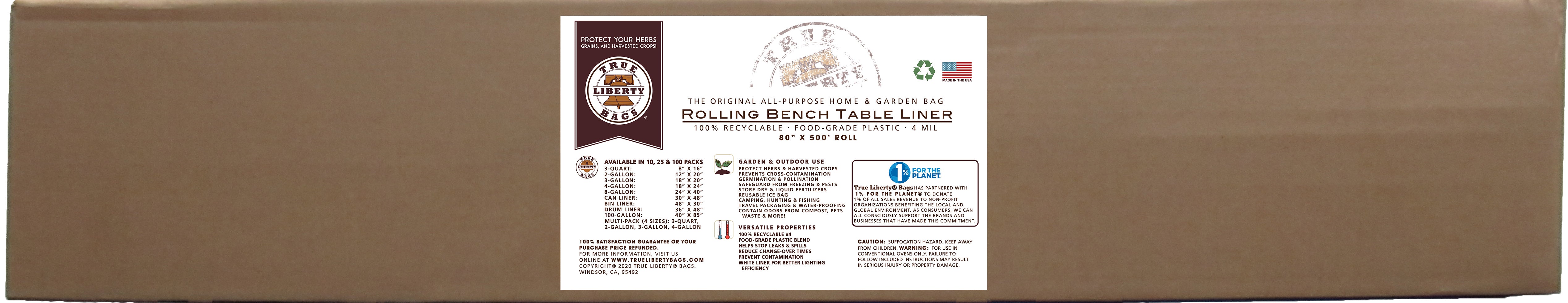 Rolling Bench Table Liner 80" x 500' roll, white