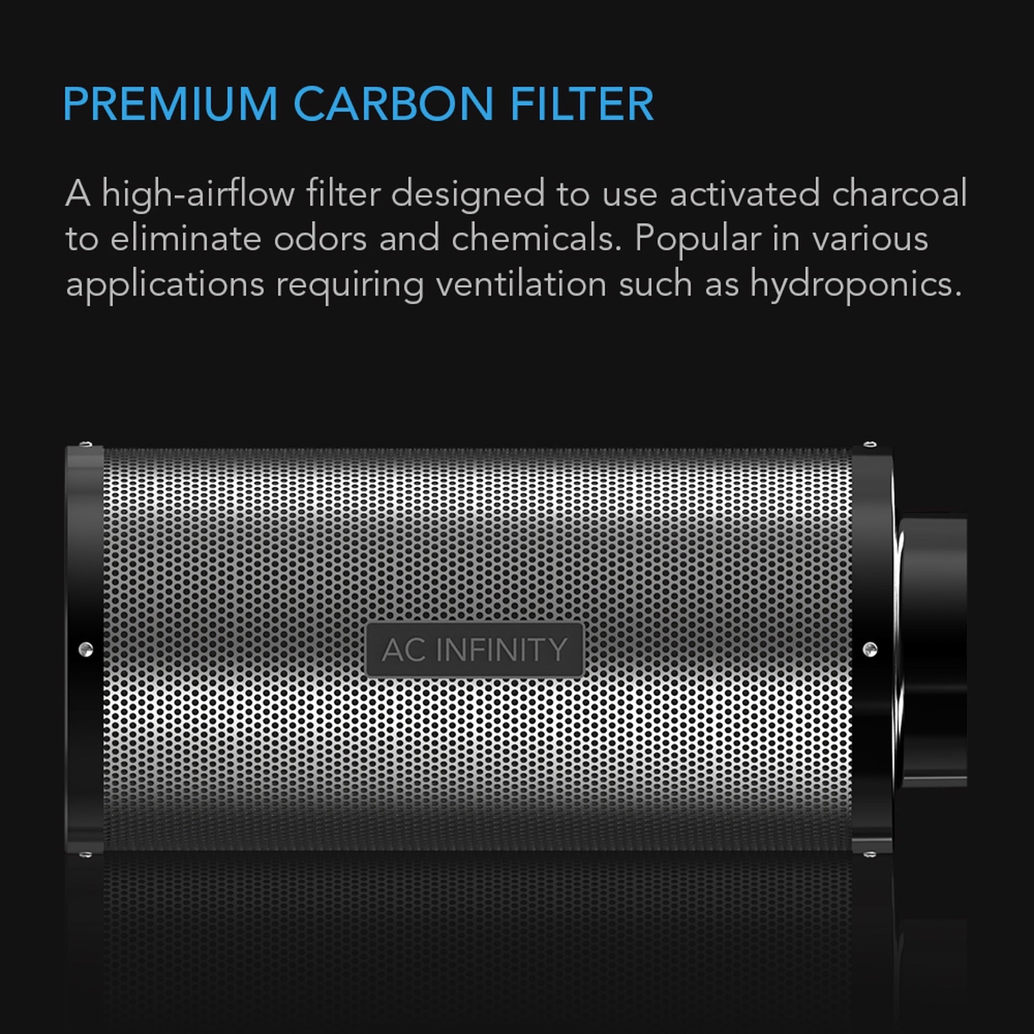 AC INFINITY, DUCT CARBON FILTER, AUSTRALIAN CHARCOAL, 10-INCH